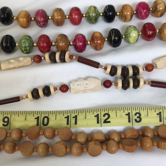 Bohemian Style Lot of 3 Necklaces Wood & Beads - Picture 9 of 9